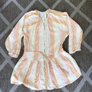 L SPACE GAUZY HIPPIE BOHO FESTIVAL LADIES TOP SZ L TUNIC